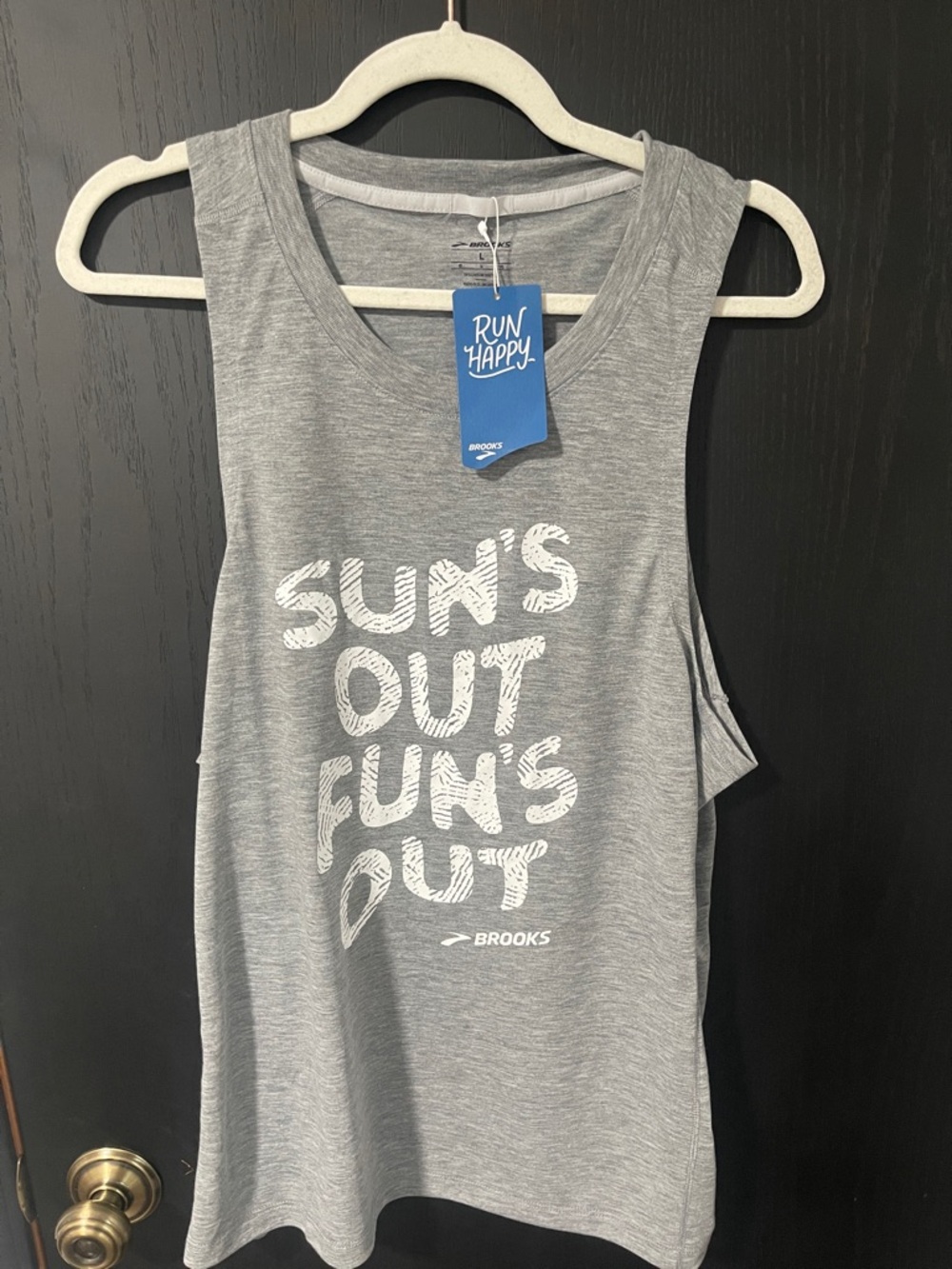 Brooks Gray Graphic Running Tank